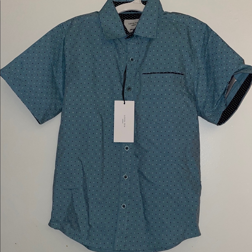 Boys Blue Short Sleeve Shirt size 8 NWT